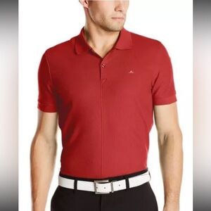 J.Lindeberg Red Rubi Regular Pique Intense Golf Polo X-Large